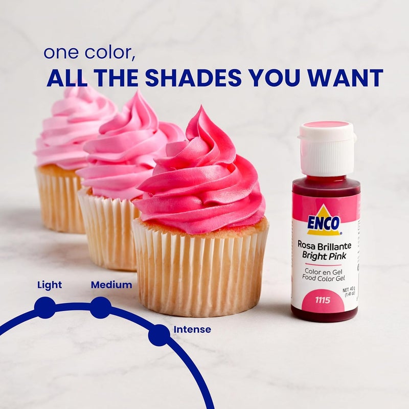 ENCO Bright Pink Gel Food Color 1.41 oz - Image 2